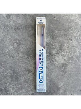Oral-B Orthodontic 15 Soft Straight Toothbrush For Braces Made in USA Purple NEW